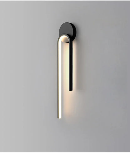 Minimalist Black LED Bedside Wall Sconce