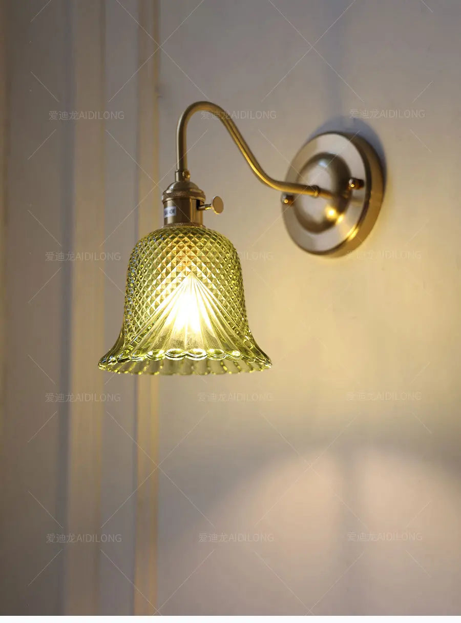 Nordic Brass & Glass Wall Sconce Elegance