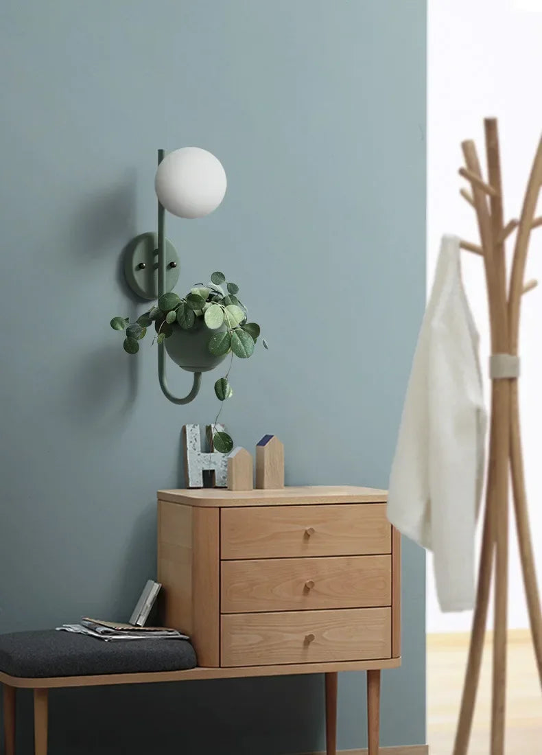 SANDYHA Nordic Glass Ball Wall Sconce Lamp