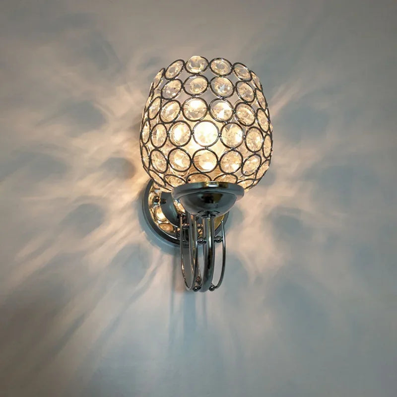 Crystal Silver Circle Wall Sconce - Elegant Lighting