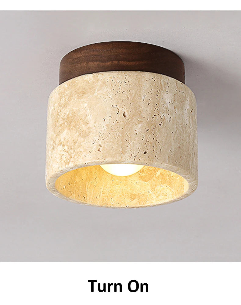 Travertine Stone Ceiling Light