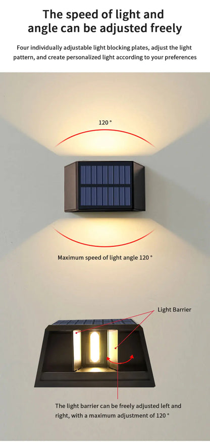 SolarGlow Up & Down Wall Lamp Garden Decor