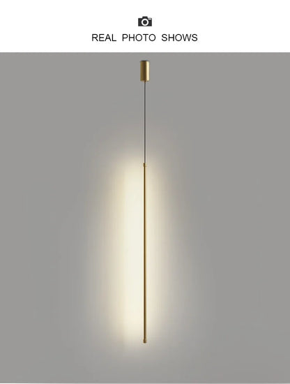 Modern Straight LED Chandelier Hanging Light Fixtures