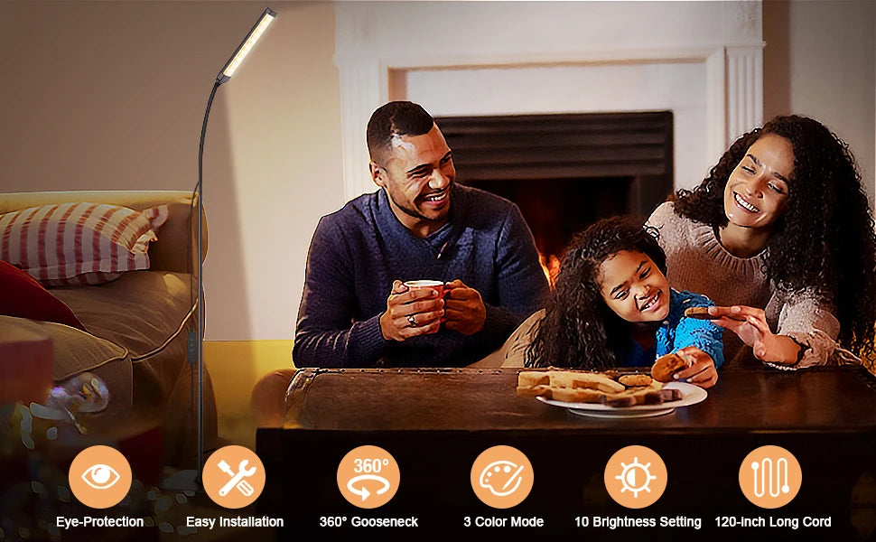 LED Floor Lamp for Living Room Stepless Adjustable