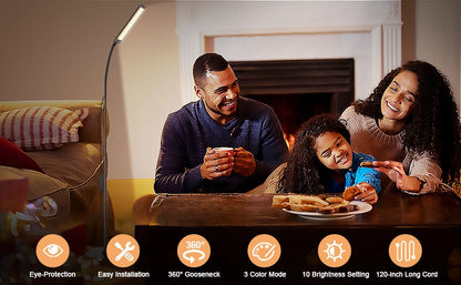 LED Floor Lamp for Living Room Stepless Adjustable