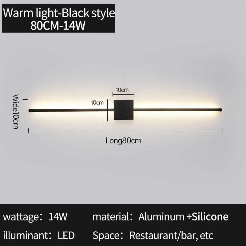 Minimalist L-Shaped Black Wall Lamp