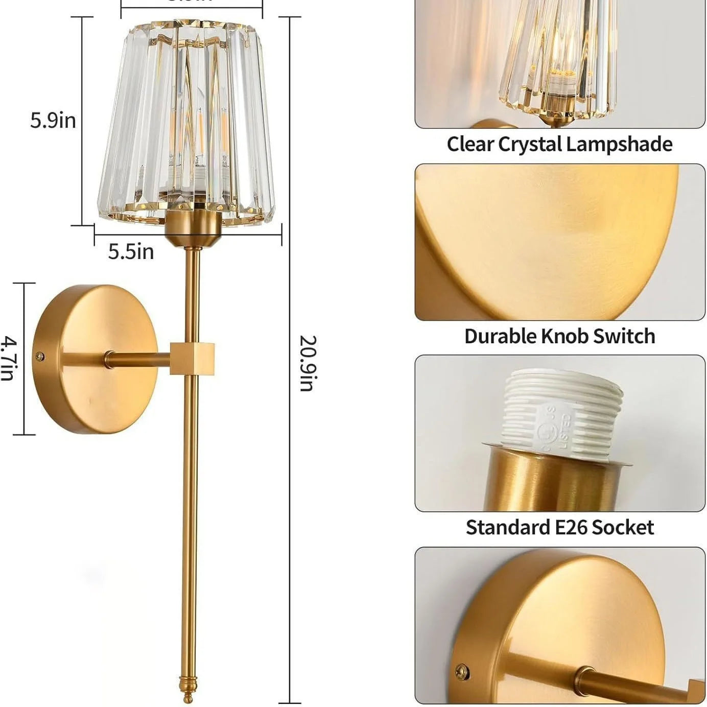 Crystal Glance Wall Sconces