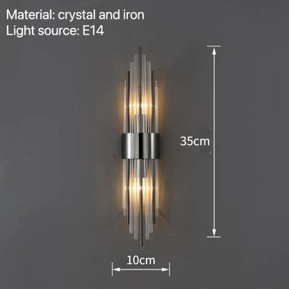 Crystal Bedside Wall Lamp