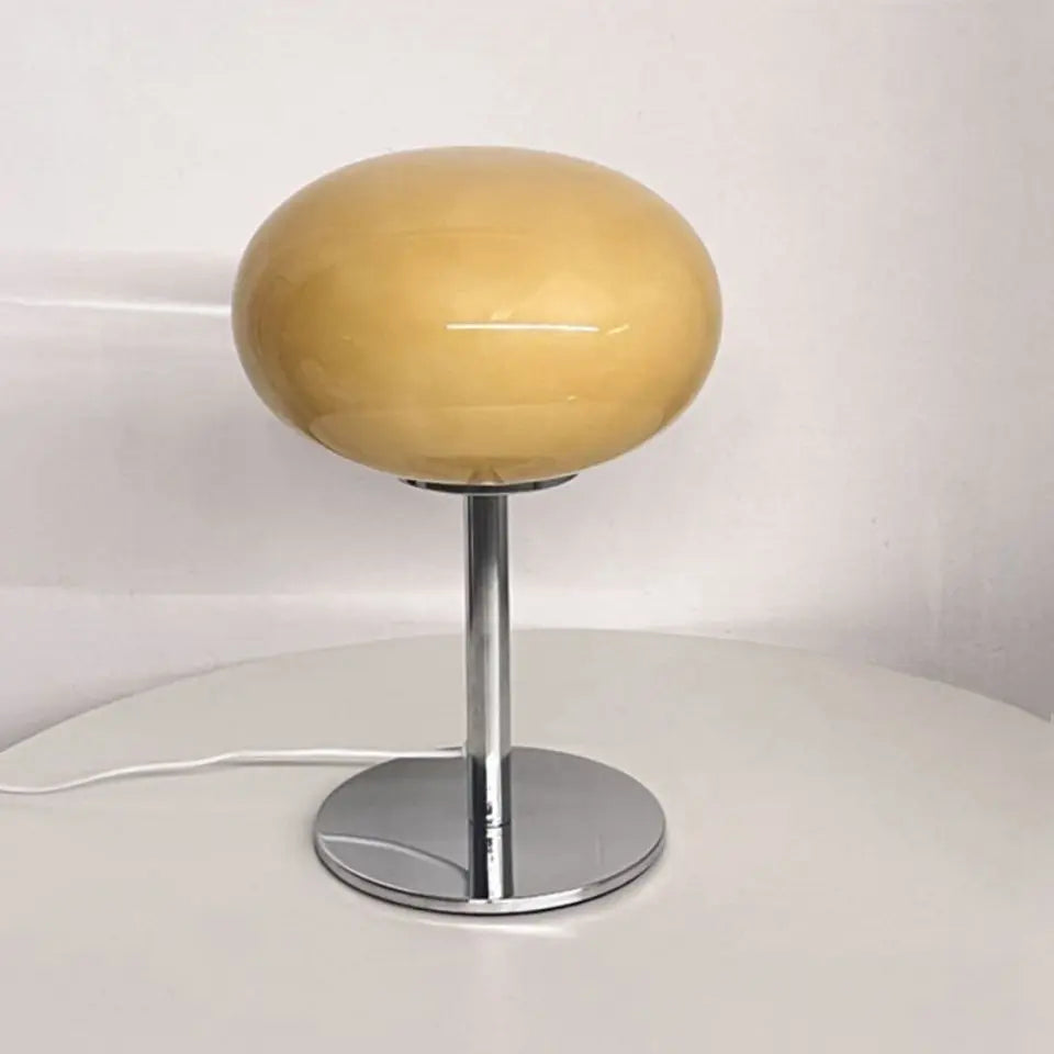 Mushroom Glow: Mid-Century Dimmable Table Lamp