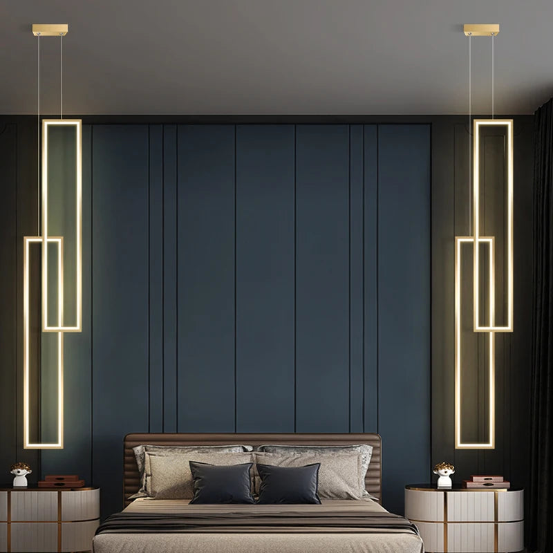 Modern Rectangle LED Pendant Light Living Room