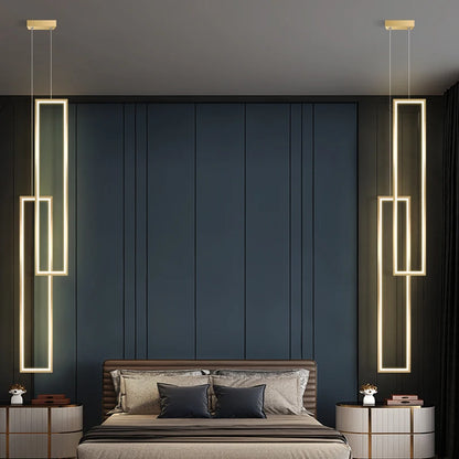Modern Rectangle LED Pendant Light Living Room
