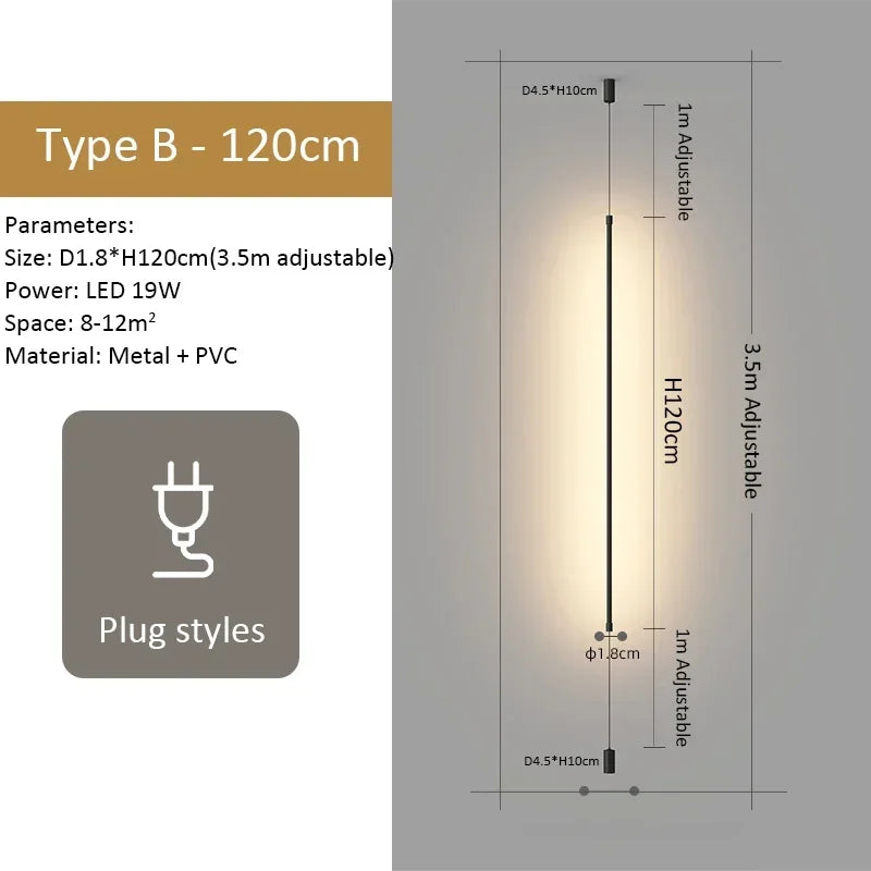 Floor Lamps Black 120cm Modern LED Floor Light