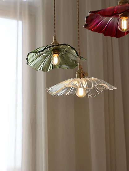 IWHD Nordic Vintage Copper Glass LED Pendant Light Fixtures