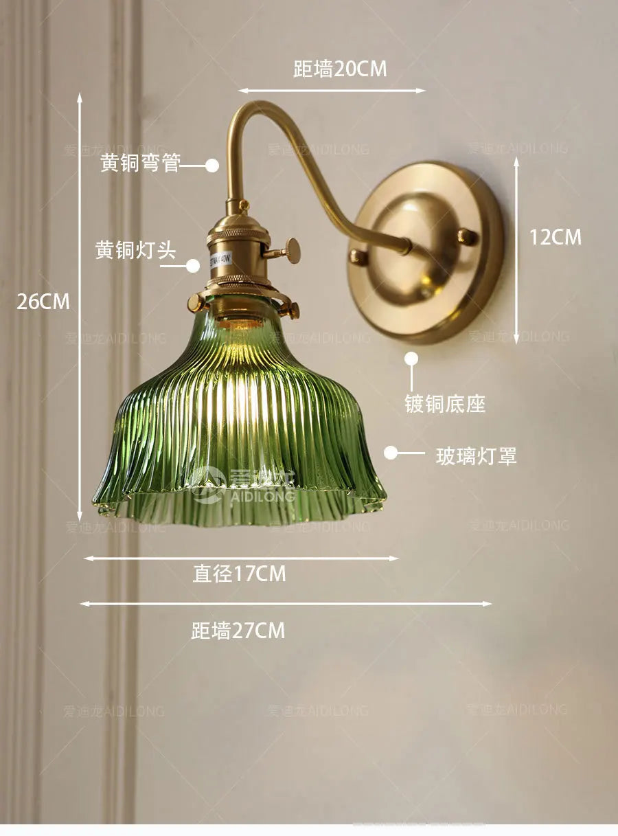 Nordic Brass & Glass Wall Sconce Elegance