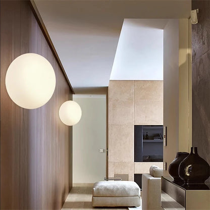 Nordic Glow: Minimalist Round Glass Ceiling Lamp