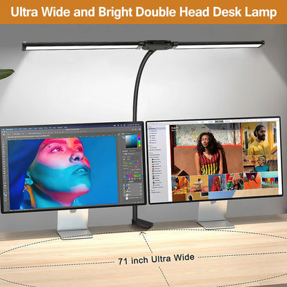 FlexiGlow LED Clamp Desk Lamp - 3 Modes & Dimmable