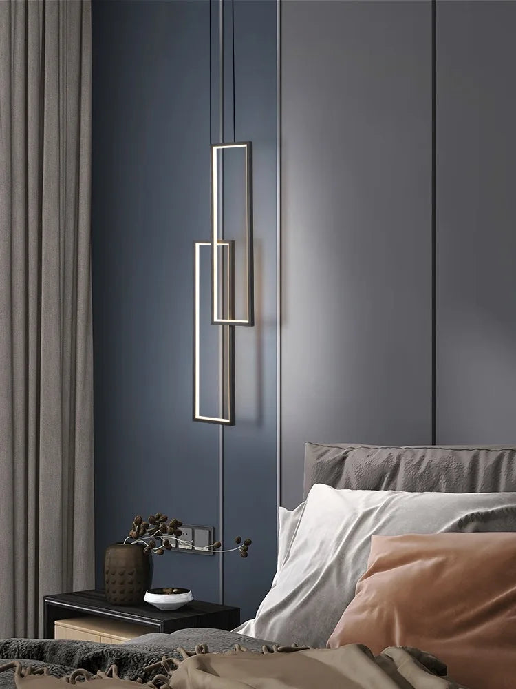 Modern Rectangle LED Pendant Light Living Room