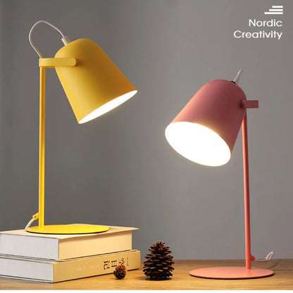 Nordic Glow: Eye-Protect Pink Desk Lamp