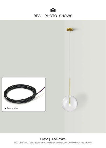 Nordic Chandeliers Lighting Clear Glass Ball Pendant Lights