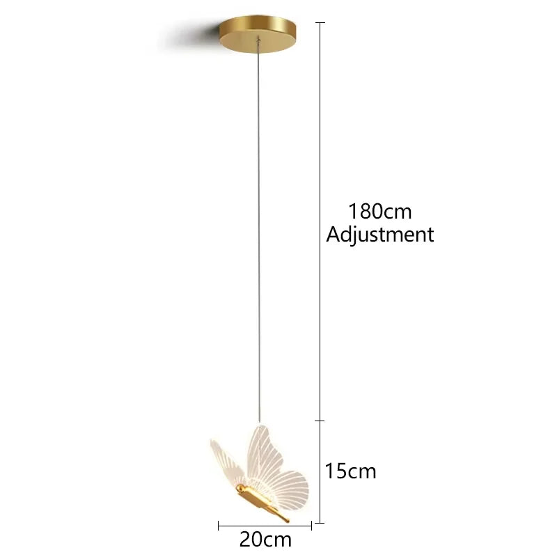 Gold Butterfly LED Pendant