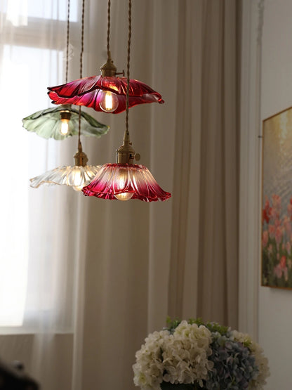IWHD Nordic Vintage Copper Glass LED Pendant Light Fixtures