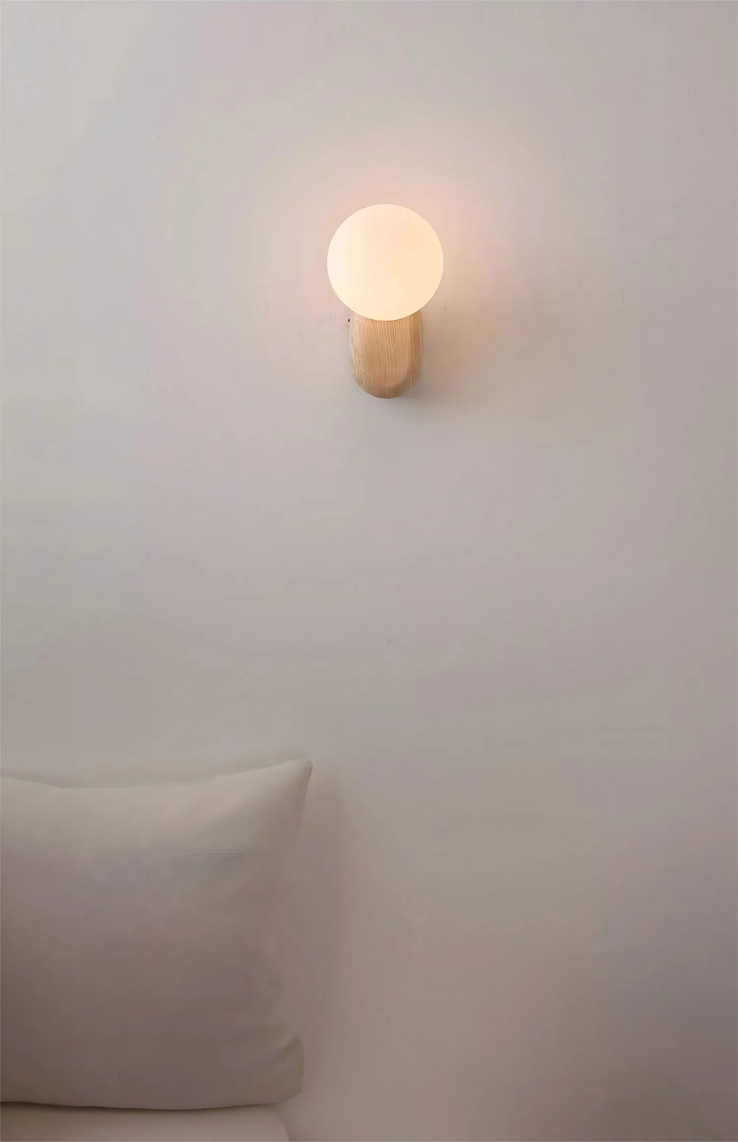SphereGlow: Walnut Wabi-Sabi Wall Sconce Light