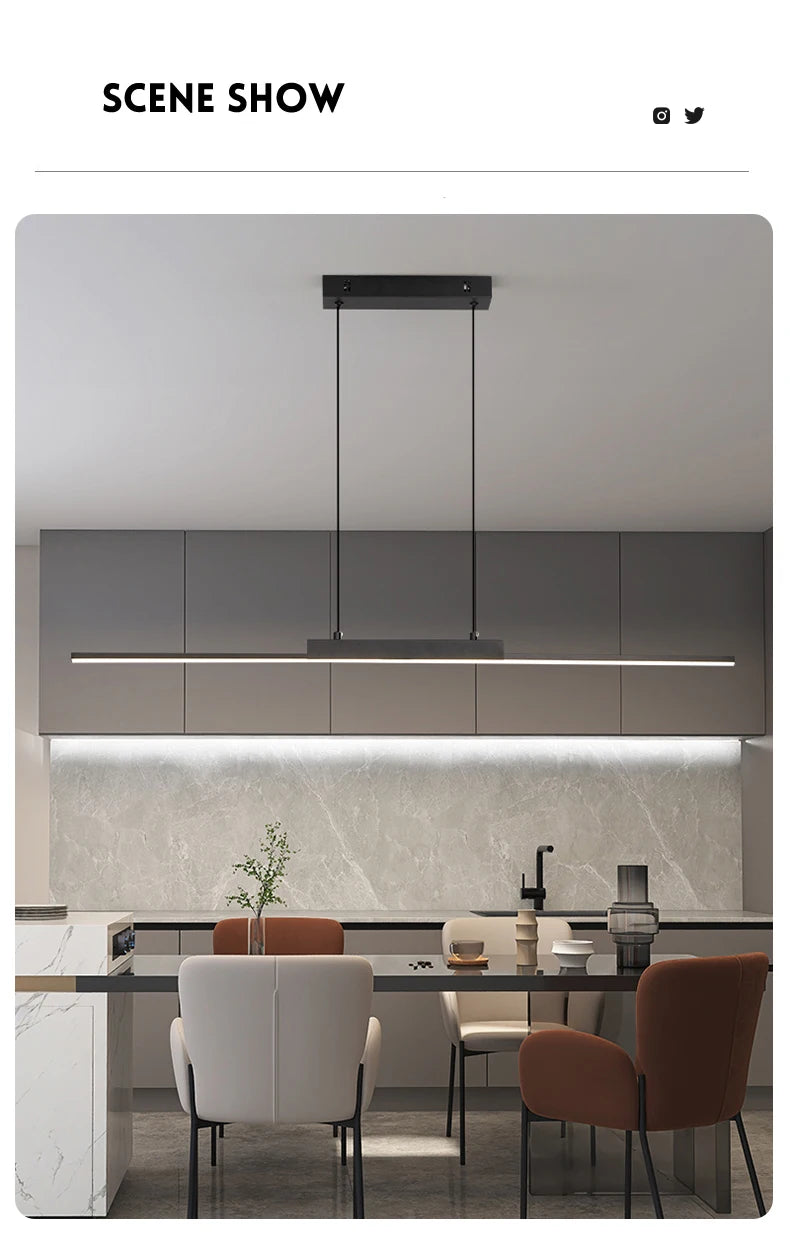 Slim Linear LED Pendant