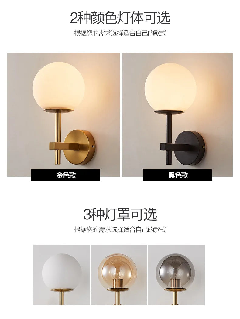 Nordic Glow: Sphere LED Wall Sconce Light