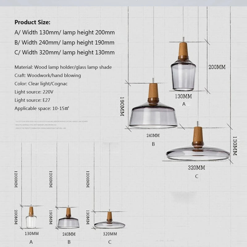 WADBTY Nordic Glass Pendant Lights