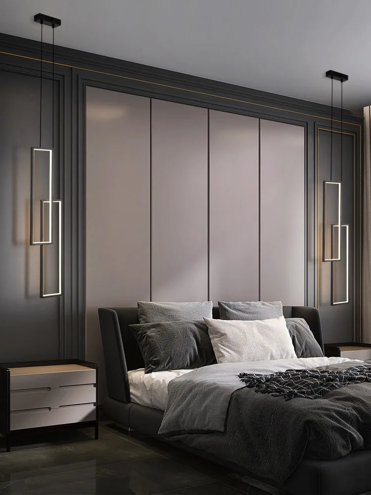 Modern Rectangle LED Pendant Light Living Room