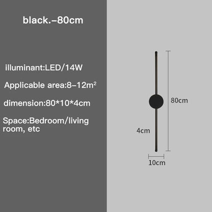 Modern Black I-Shaped LED Wall Lamp