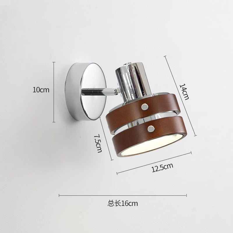 Retro Rotatable Wooden Wall Sconce Light