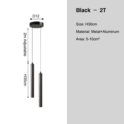 Black LED Cord Pendant