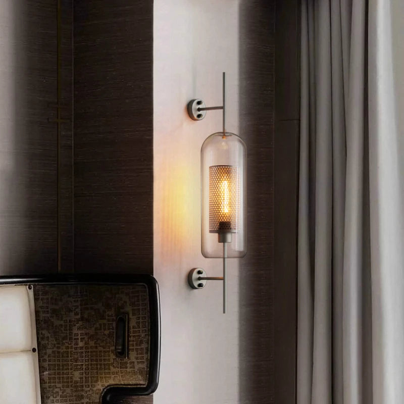 Golden Orb Modern Glass Wall Sconce Light Fixture