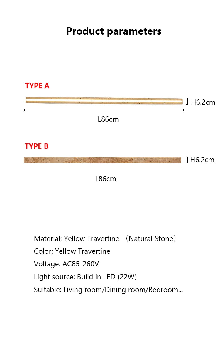 Travertine Glow: Modern Wall Sconce