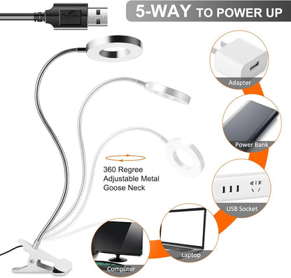 FlexiGlow 360° Clip-On LED Desk Lamp