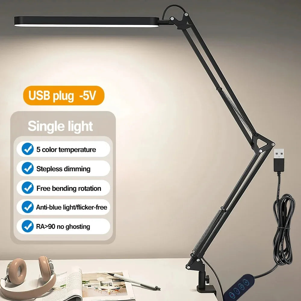 FlexiBright 10W Clamp LED Desk Lamp - Dimmable Light