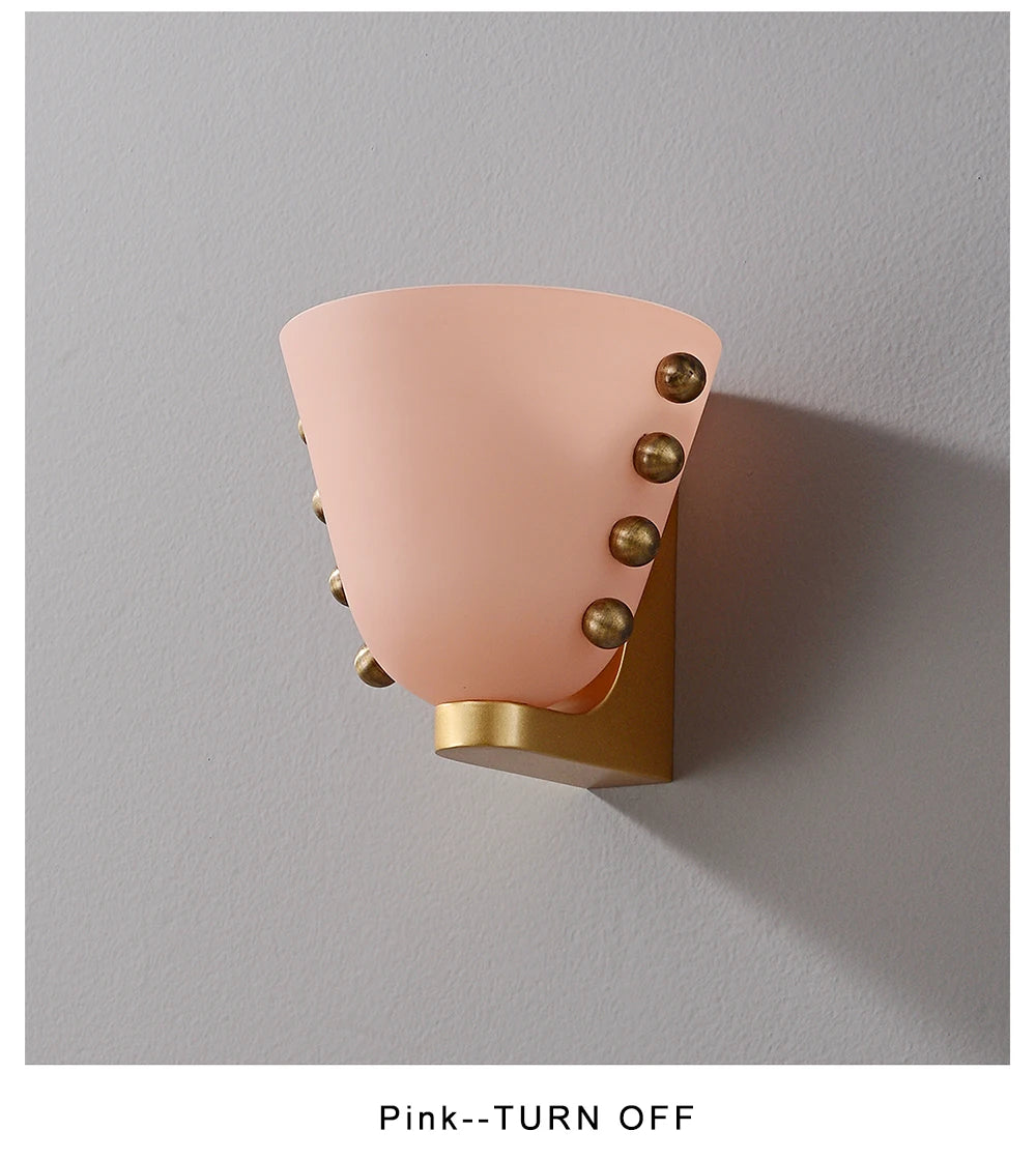 Chic Glass Bloom Wall Sconce - Pink & Green Delight