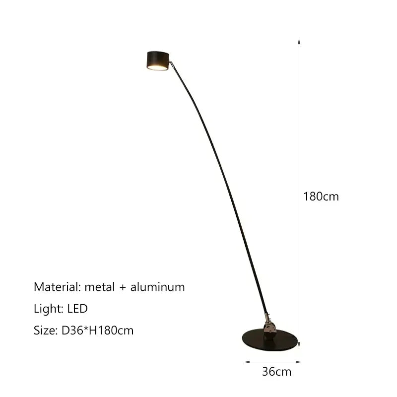 Long-Arm LED Arc Floor Lamp, 160–260 cm Reach