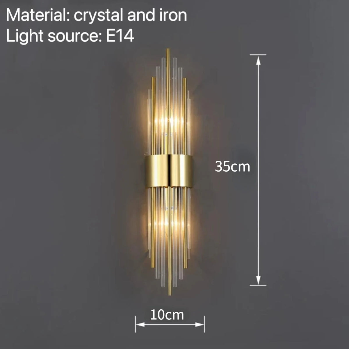 Crystal Bedside Wall Lamp