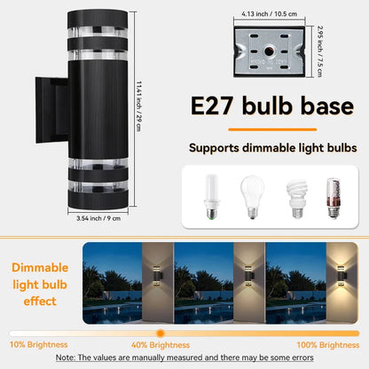 BrightGuard E27 LED Wall Sconce - Waterproof Design