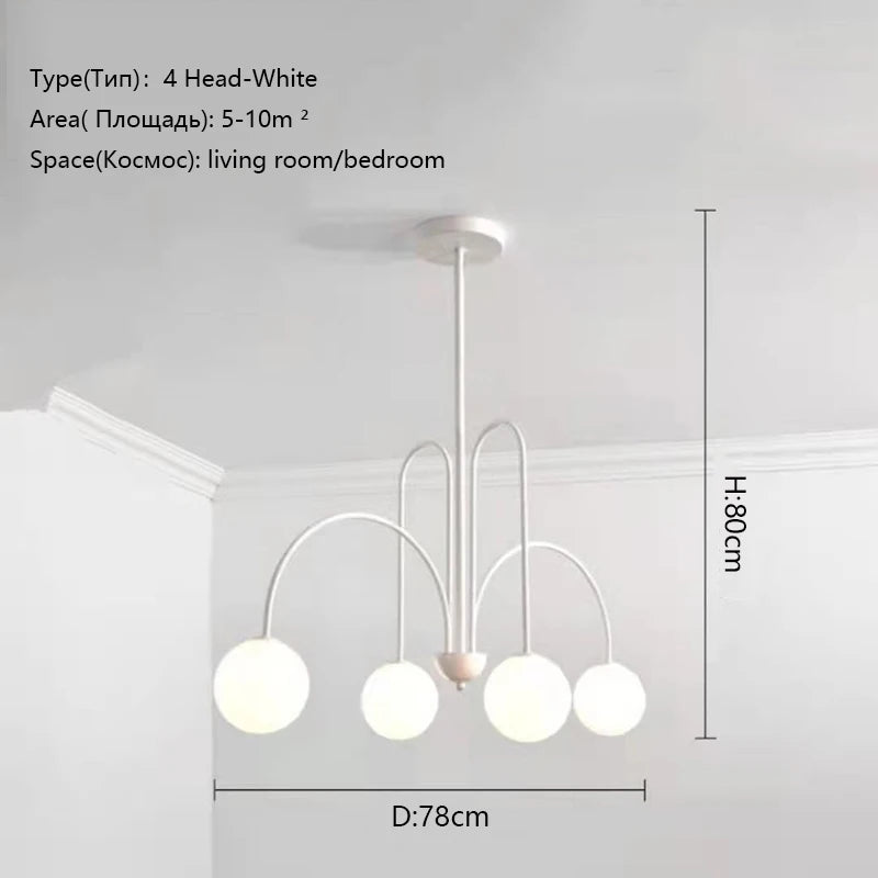 8 Head Milky Ball Chandelier