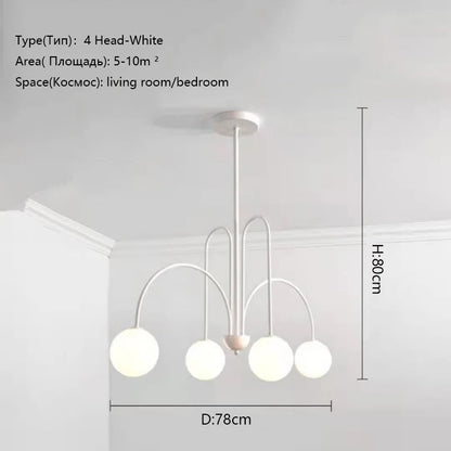 8 Head Milky Ball Chandelier