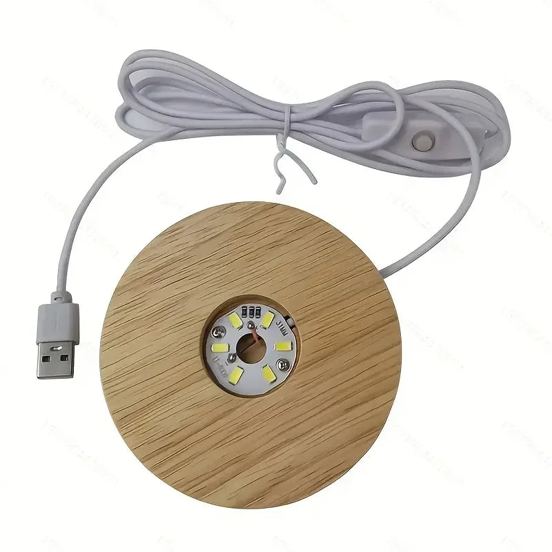 Wooden LED Display Stand Lamp