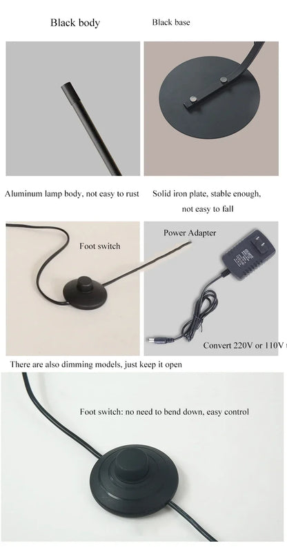 Nordic LED Corner Light Arc RGB Floor Lamps