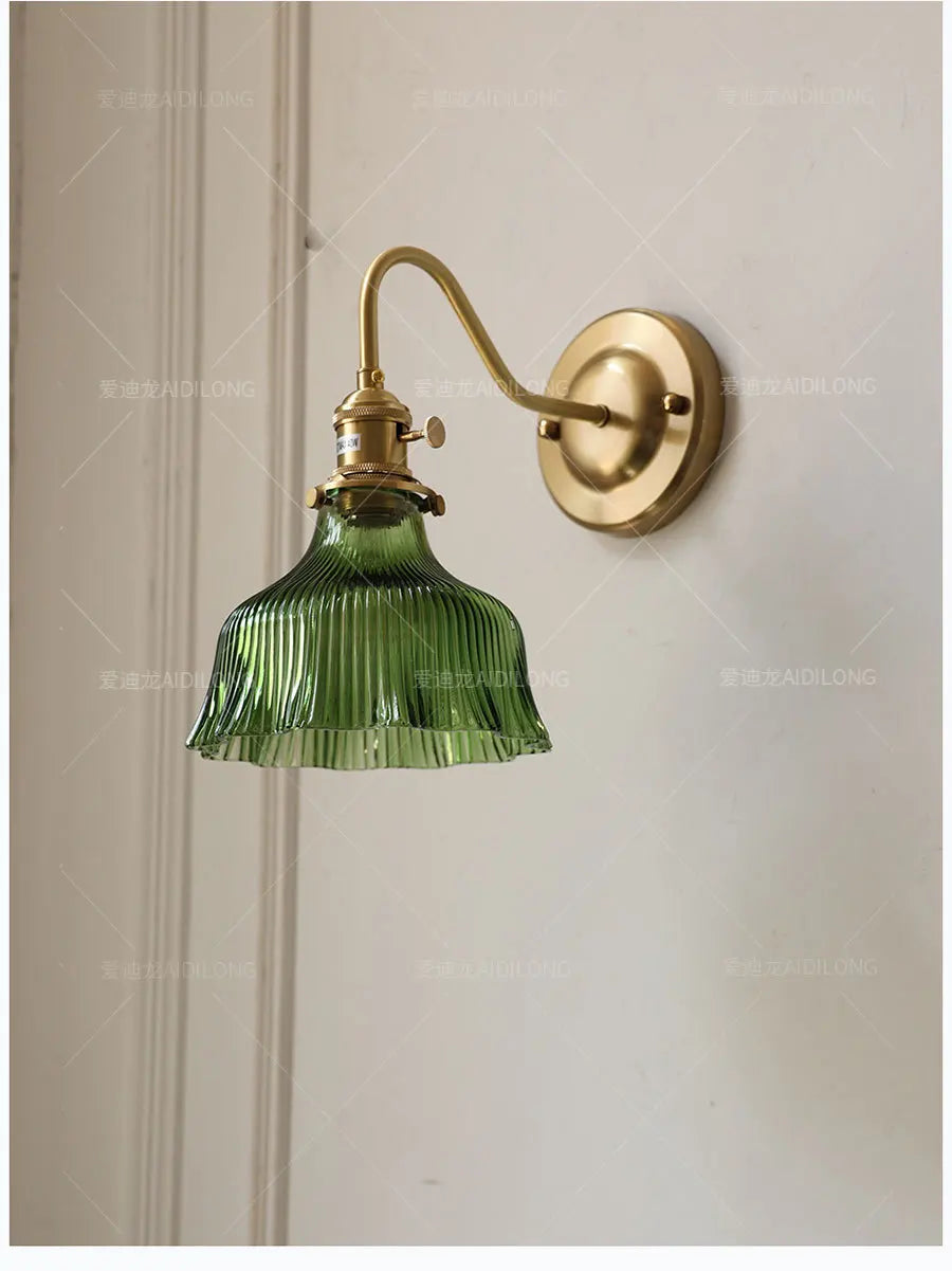 Nordic Brass & Glass Wall Sconce Elegance