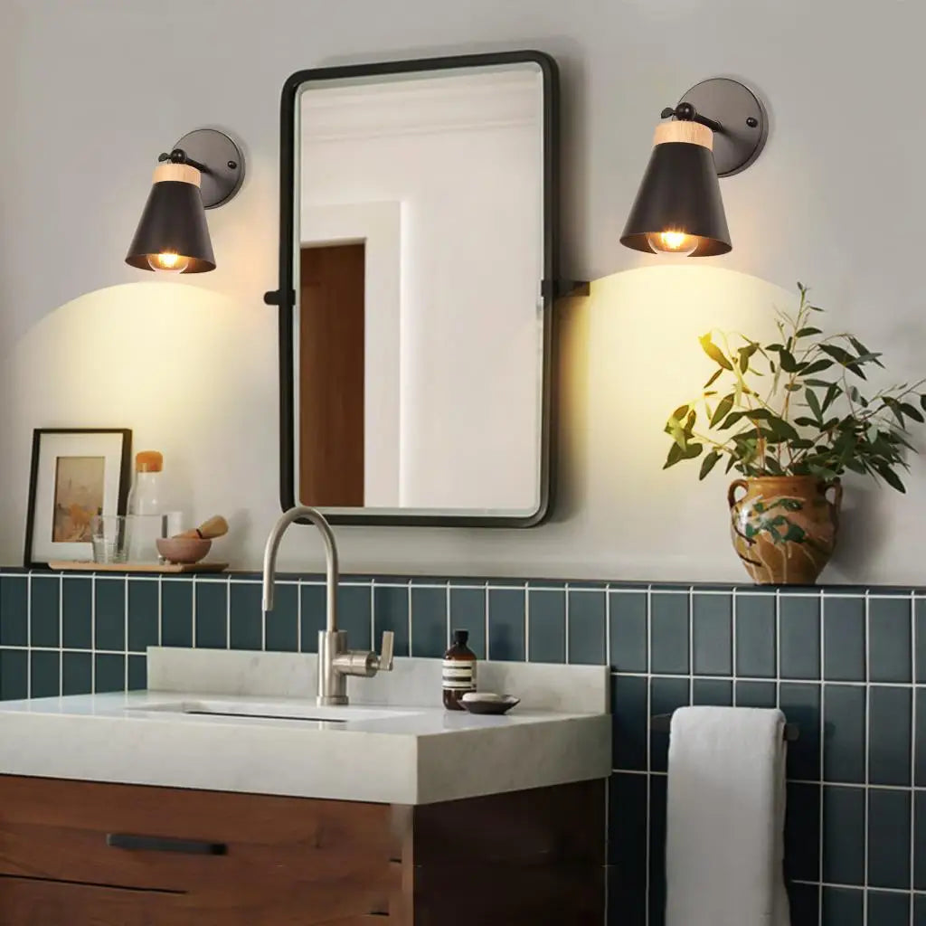 Nordic Glow: Wooden Wall Sconce Light Fixture