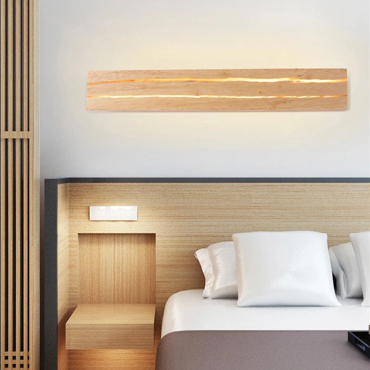 Nordic Wood LED Wall Sconce - Modern Rustic Charm