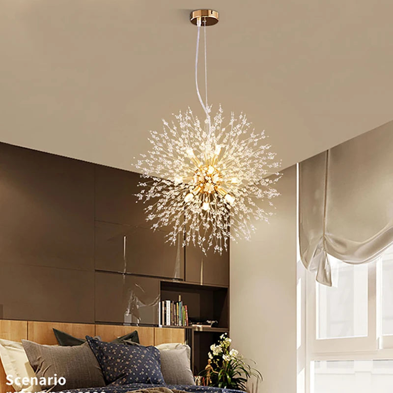 Dandelion Crystal LED Pendant