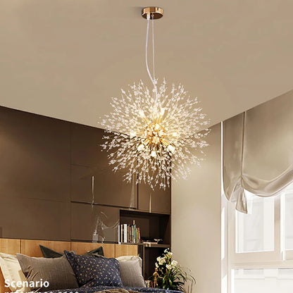 Dandelion Crystal LED Pendant